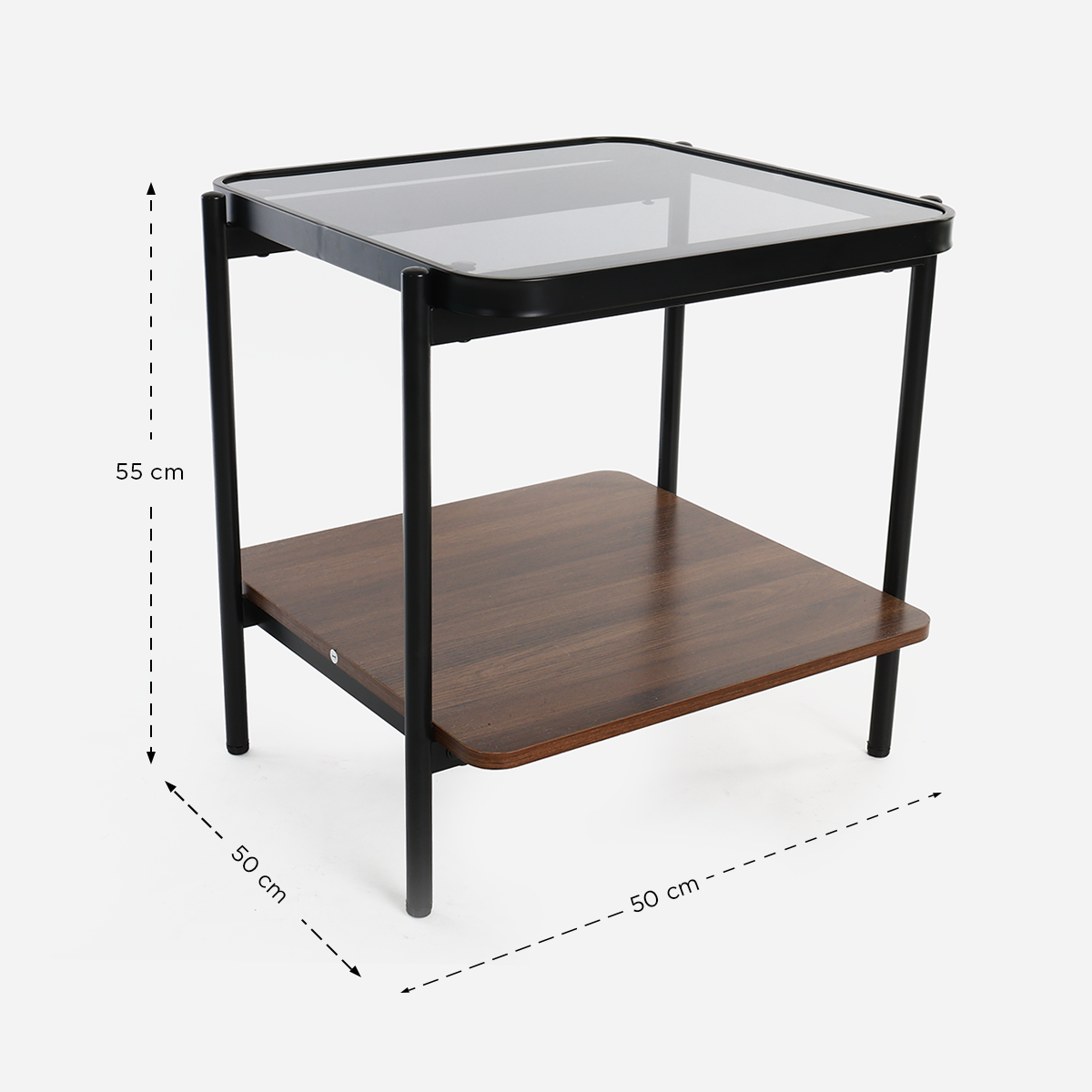 SM Home Haze Glass Top Side Table