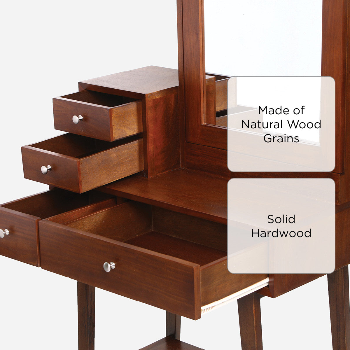 SM Home Haley Mirror Dresser All Wood - Walnut