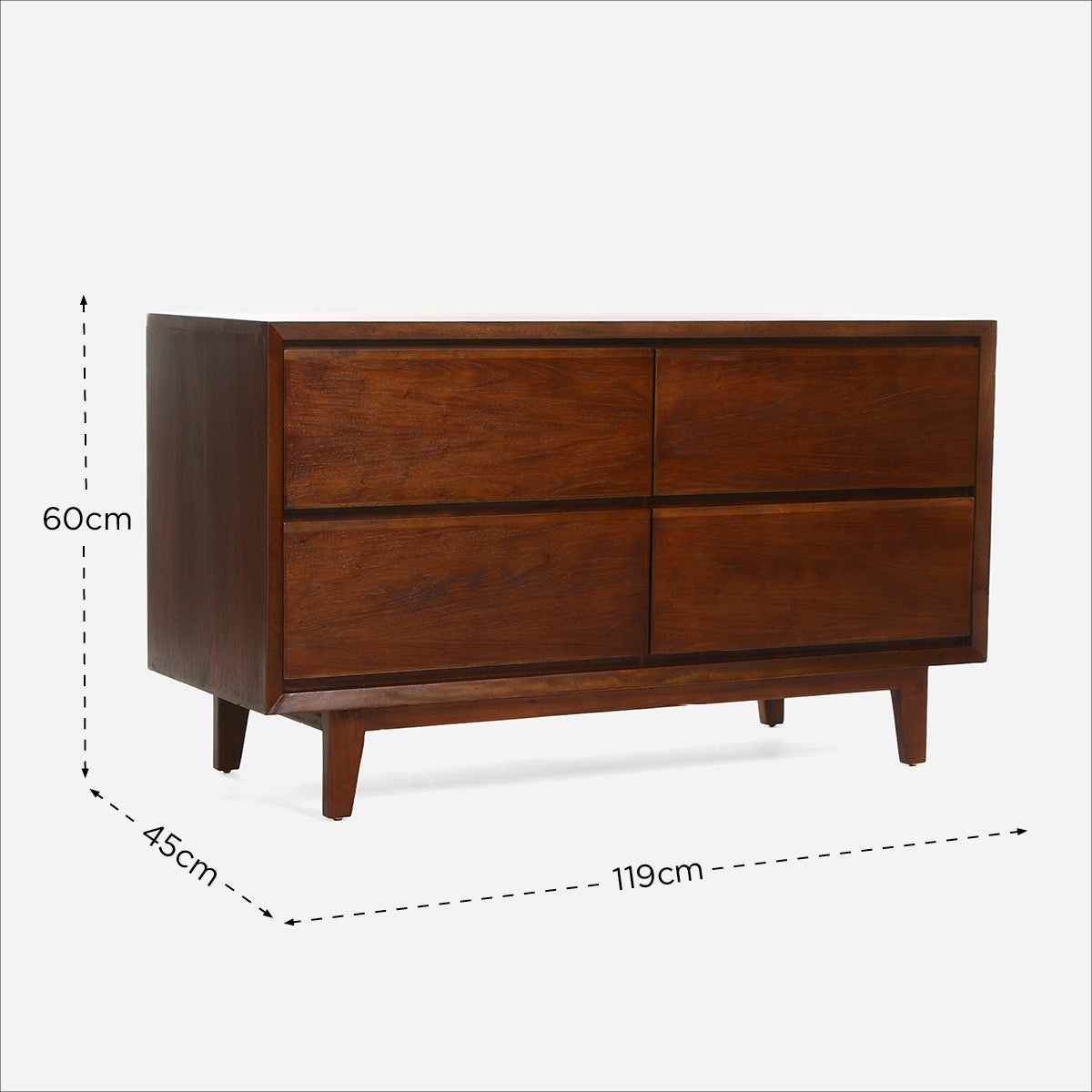 SM Home Helene Chest of 4 Drawers (1121) - Walnut
