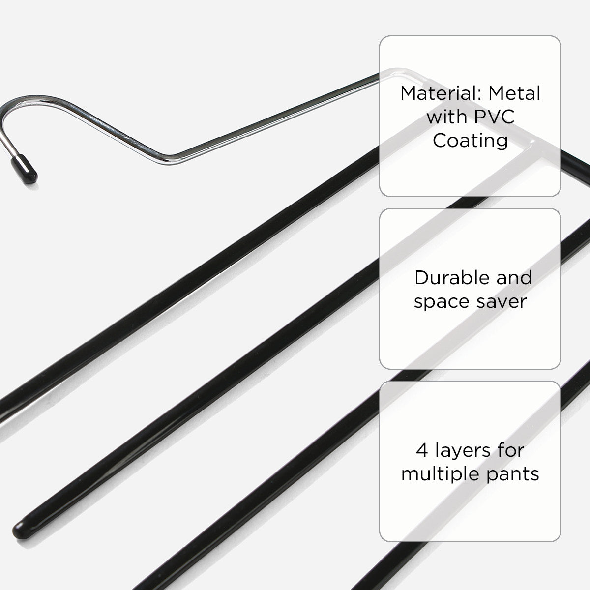 Hosh 4-Layer Metal Pants Hanger With PVC Coating - EMW2013
