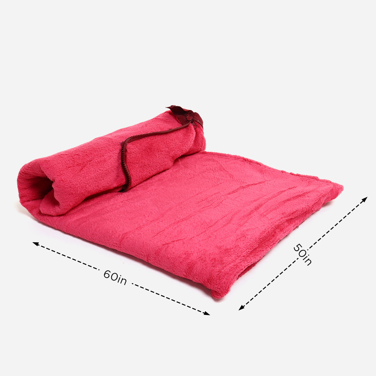 Hosh Travel Pillow Blanket (Pink) - 50x60 inches