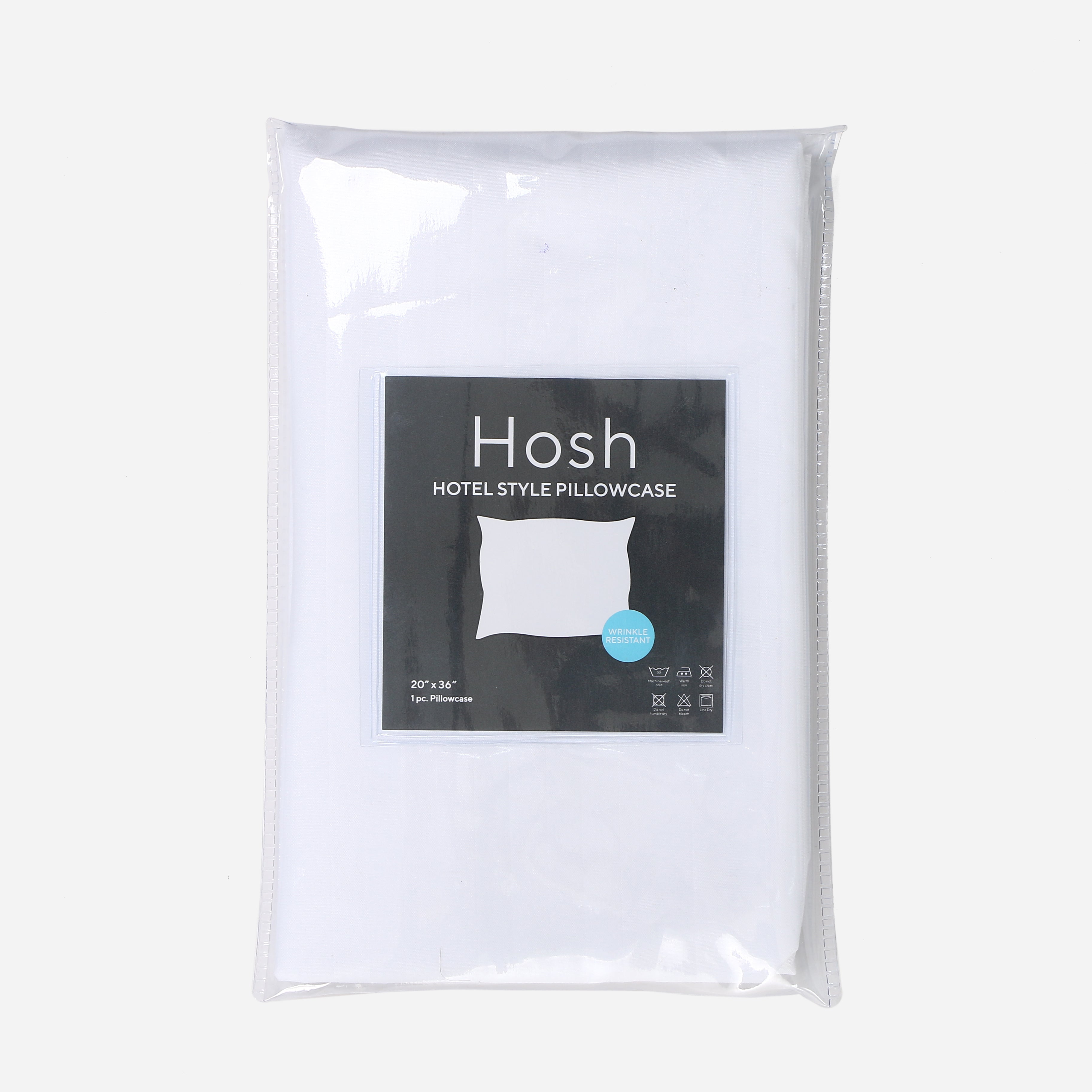 Hosh 1-Piece Pillowcase Emboss Big Stripe (White) - 20x36