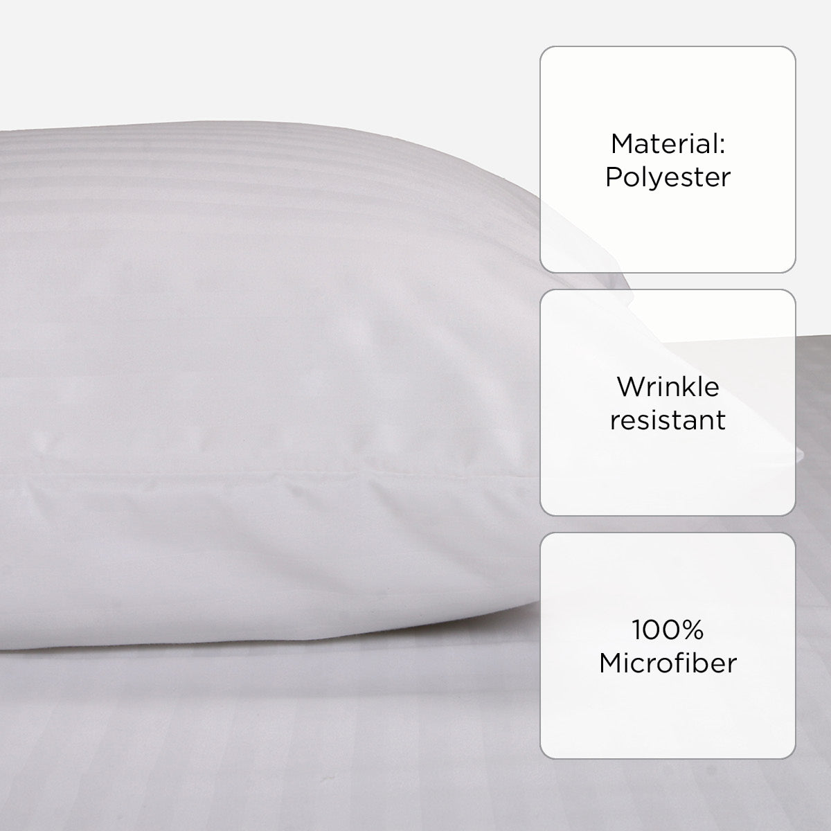 Hosh 1-Piece Pillowcase Emboss Big Stripe (White) - 20x36