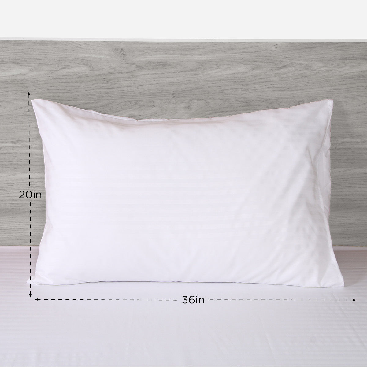 Hosh 1-Piece Pillowcase Emboss Big Stripe (White) - 20x36