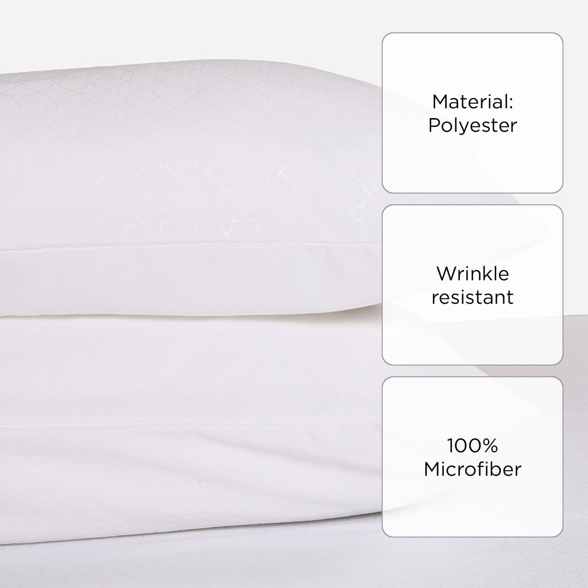 Hosh 2-Piece Pillowcase Emboss Clover (White) - 20x30