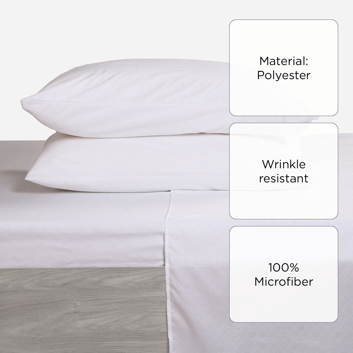 Hosh 4-Piece Bedsheet Set Emboss Clover (White) - Full