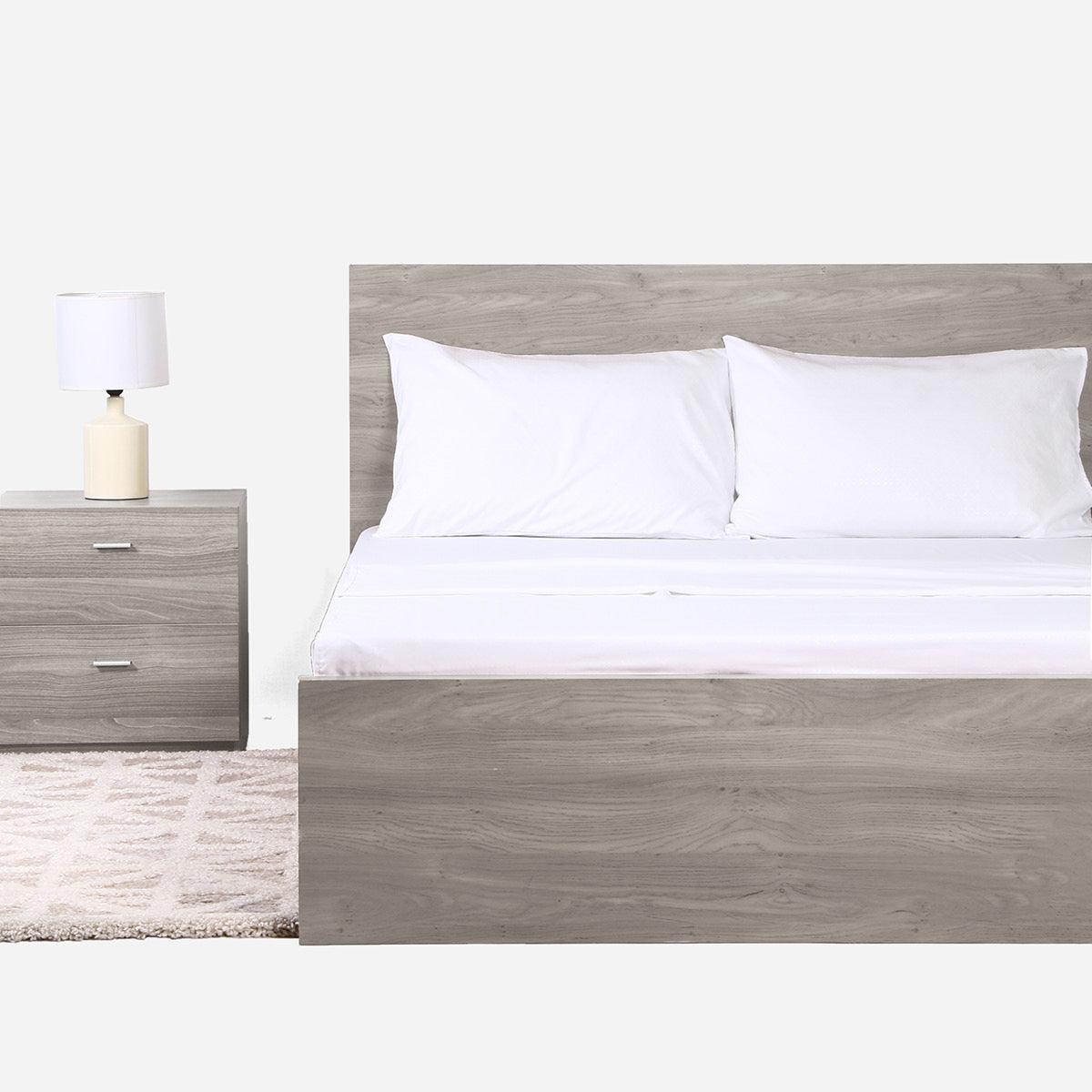 Hosh 4-Piece Bedsheet Set Emboss Clover (White) - Full