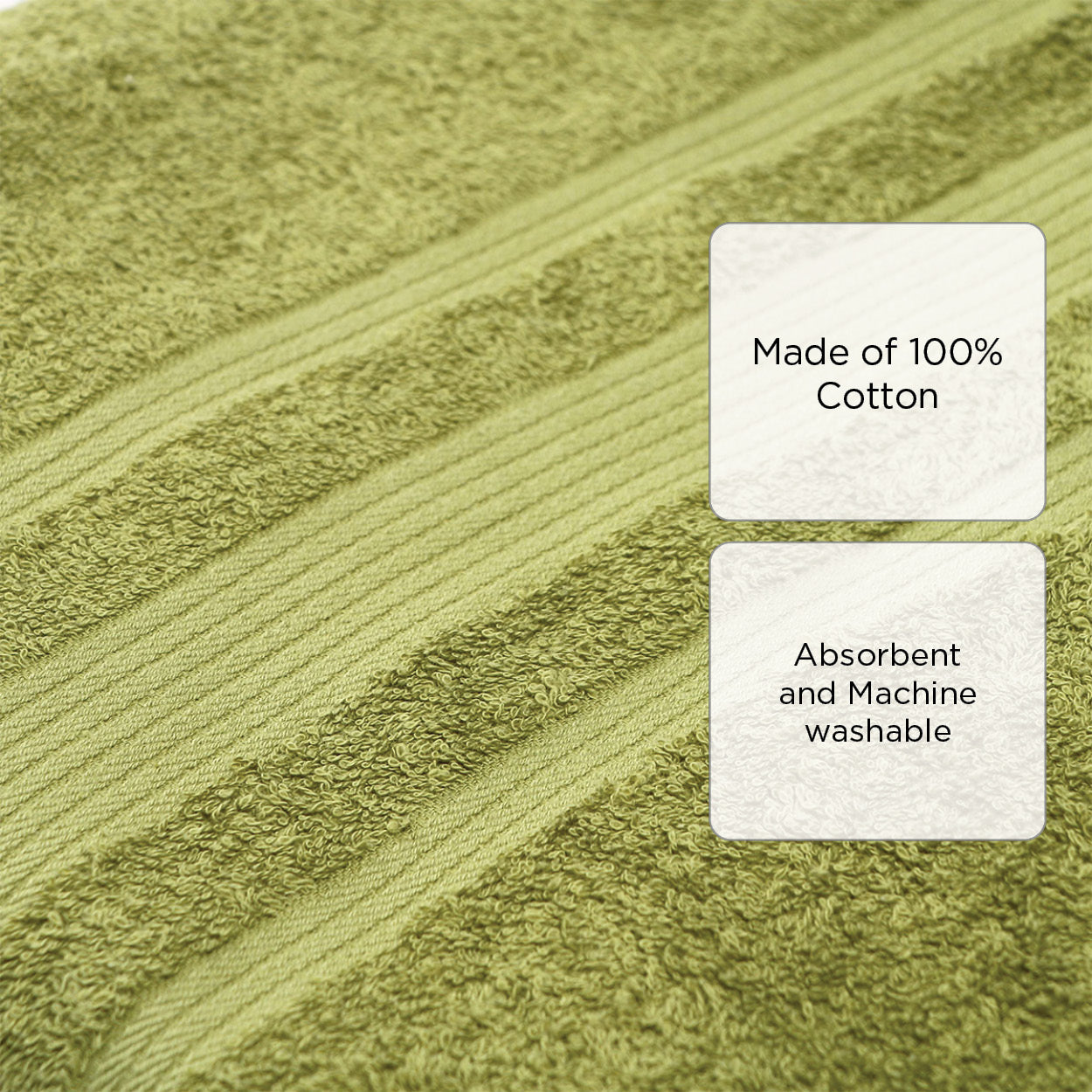 Hosh Signature Cotton Bath Towel (Moss Green) - 26x52in