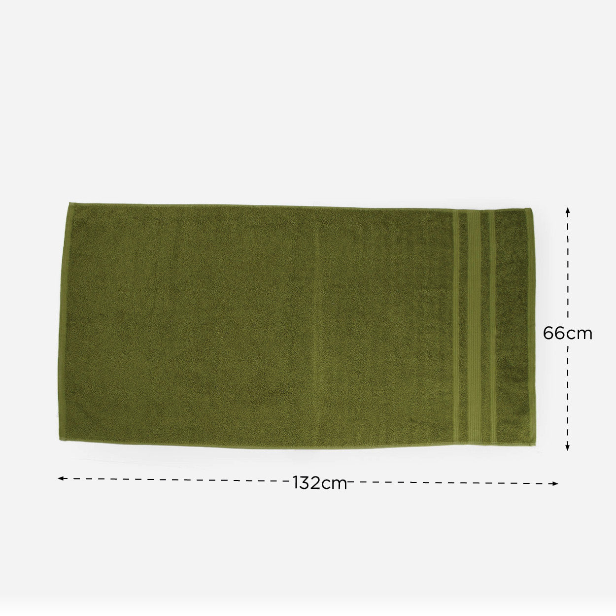 Hosh Signature Cotton Bath Towel (Moss Green) - 26x52in