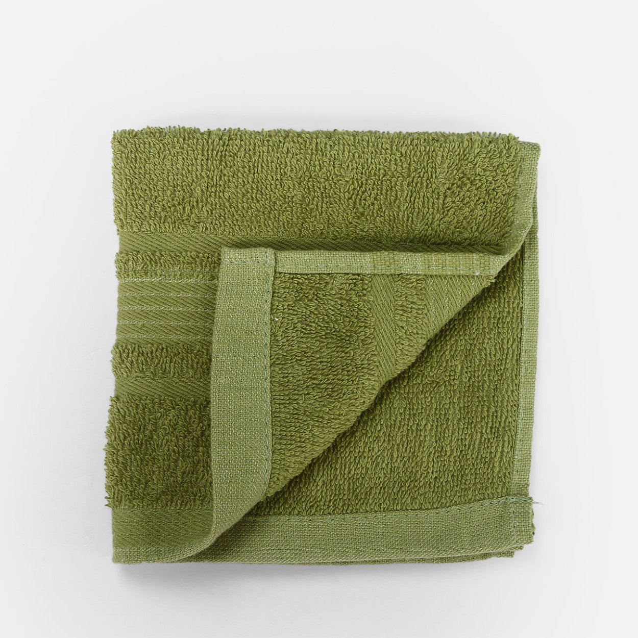 Hosh Signature Cotton Face Towel (Moss Green) - 12x12in