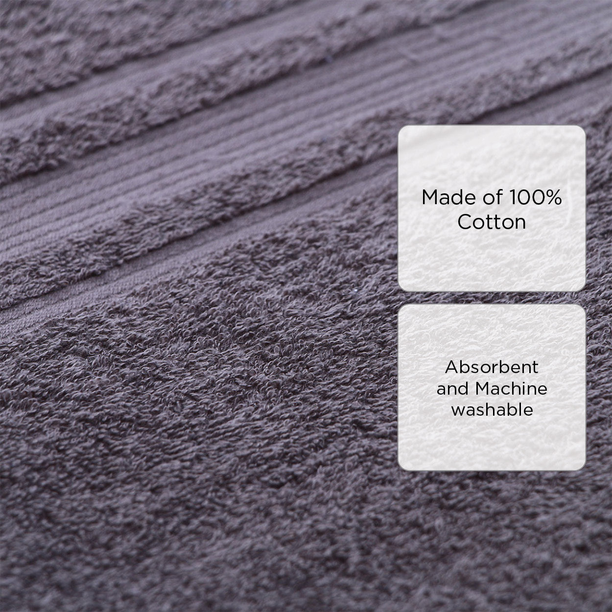 Hosh Signature Cotton Hand Towel (Gray) - 12x25in