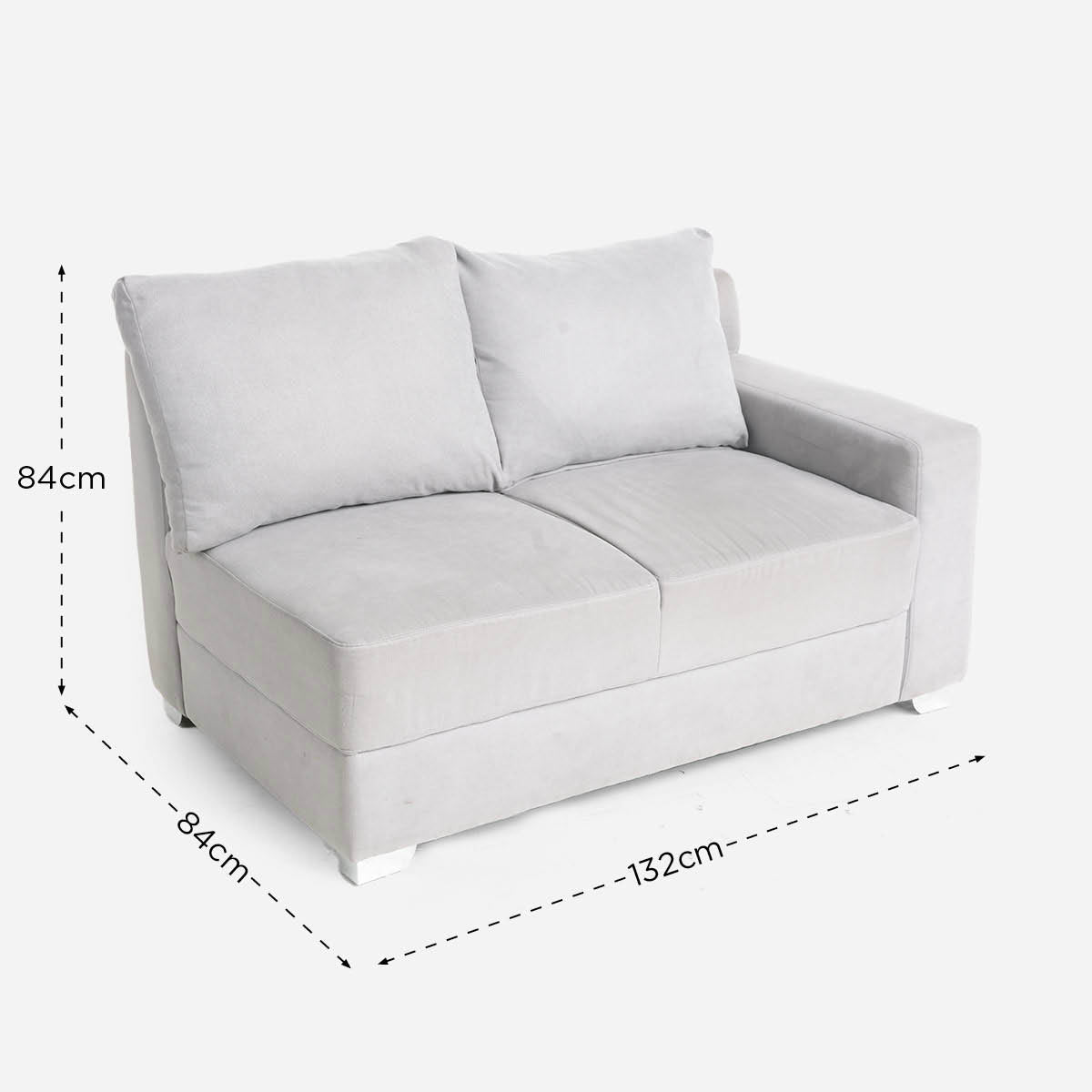 Hosh Create Armed Love Seat - Winslet Gray