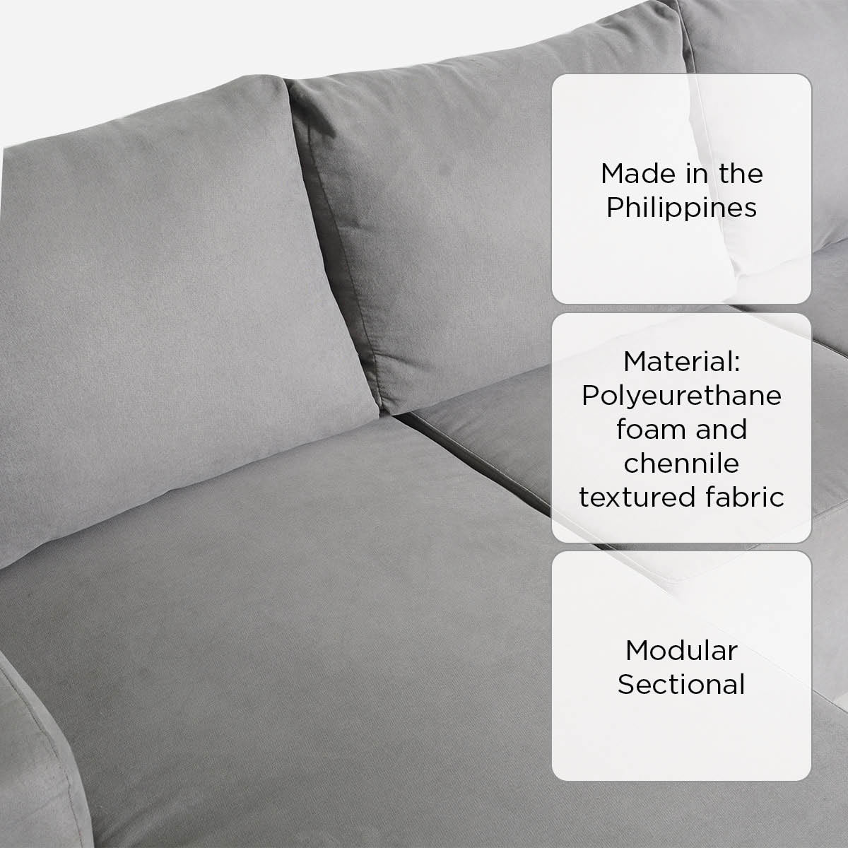 Hosh Create Modular Sectional Sofa Set - Winslet Gray