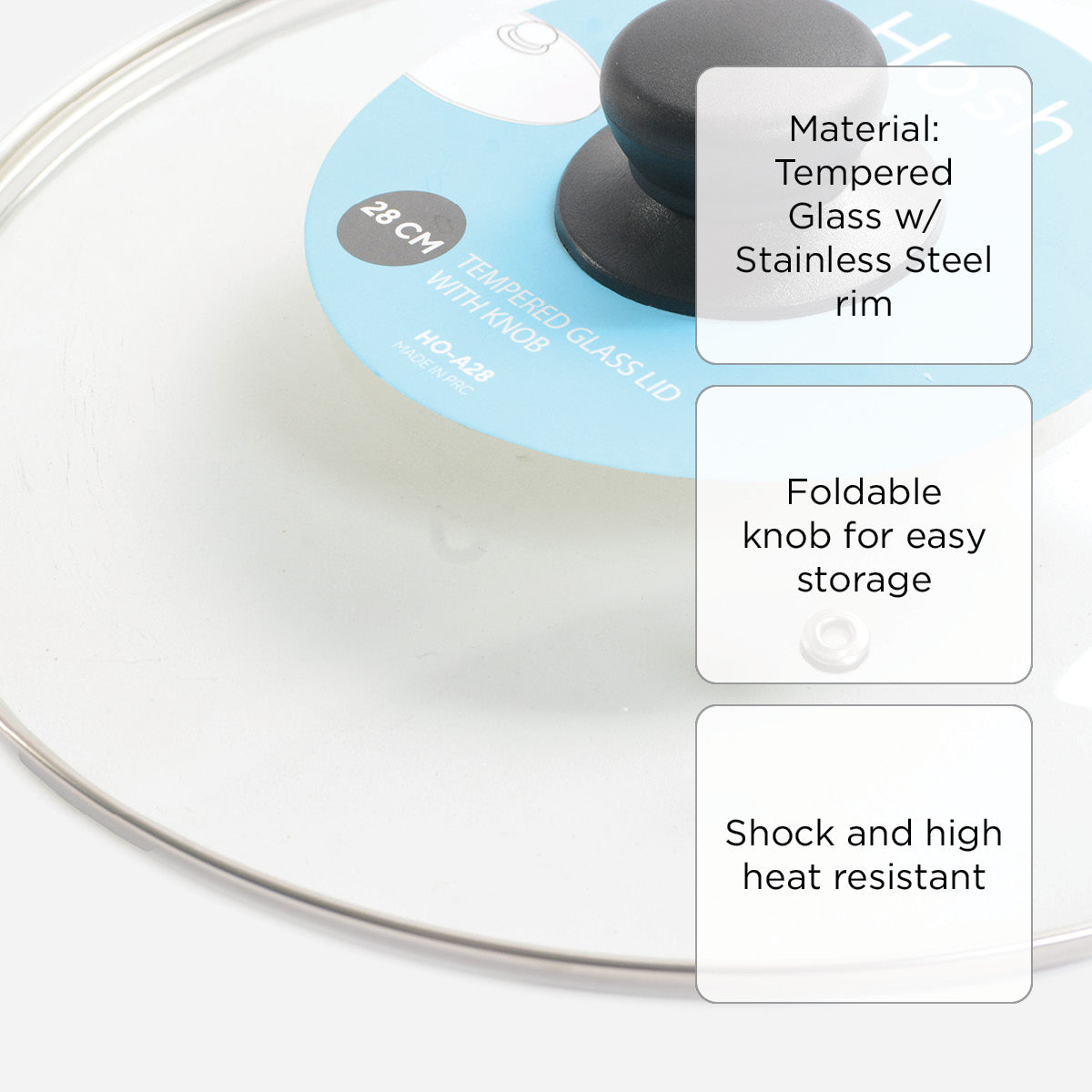 Hosh Glass Lid - 28cm.