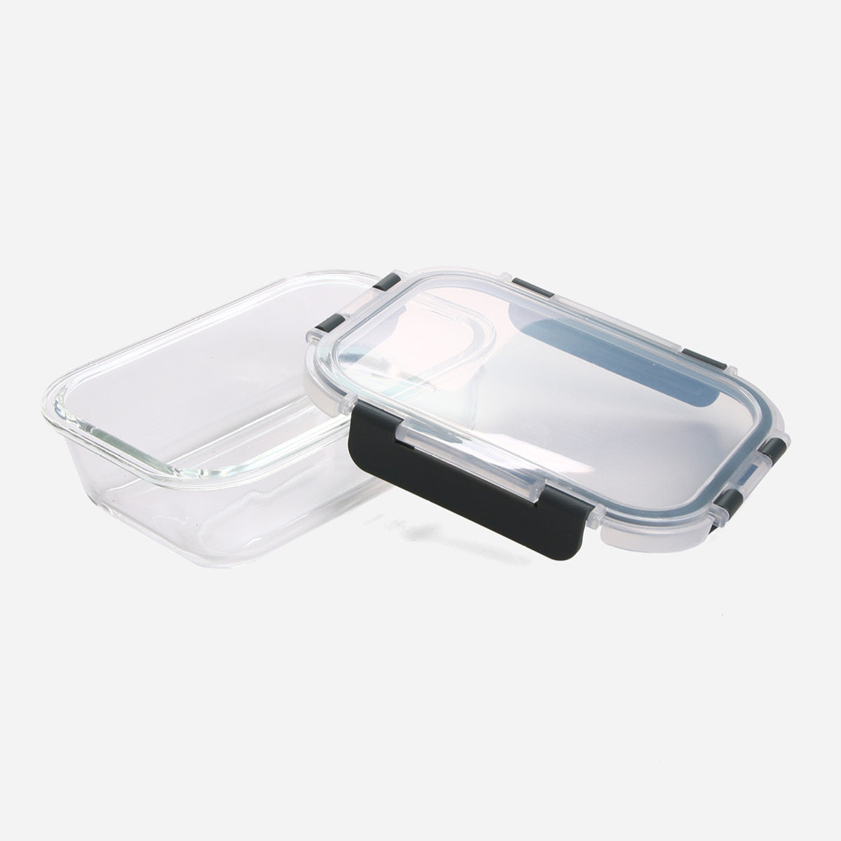 Hosh Rectangular Glass Food Container With Lid - 640ml