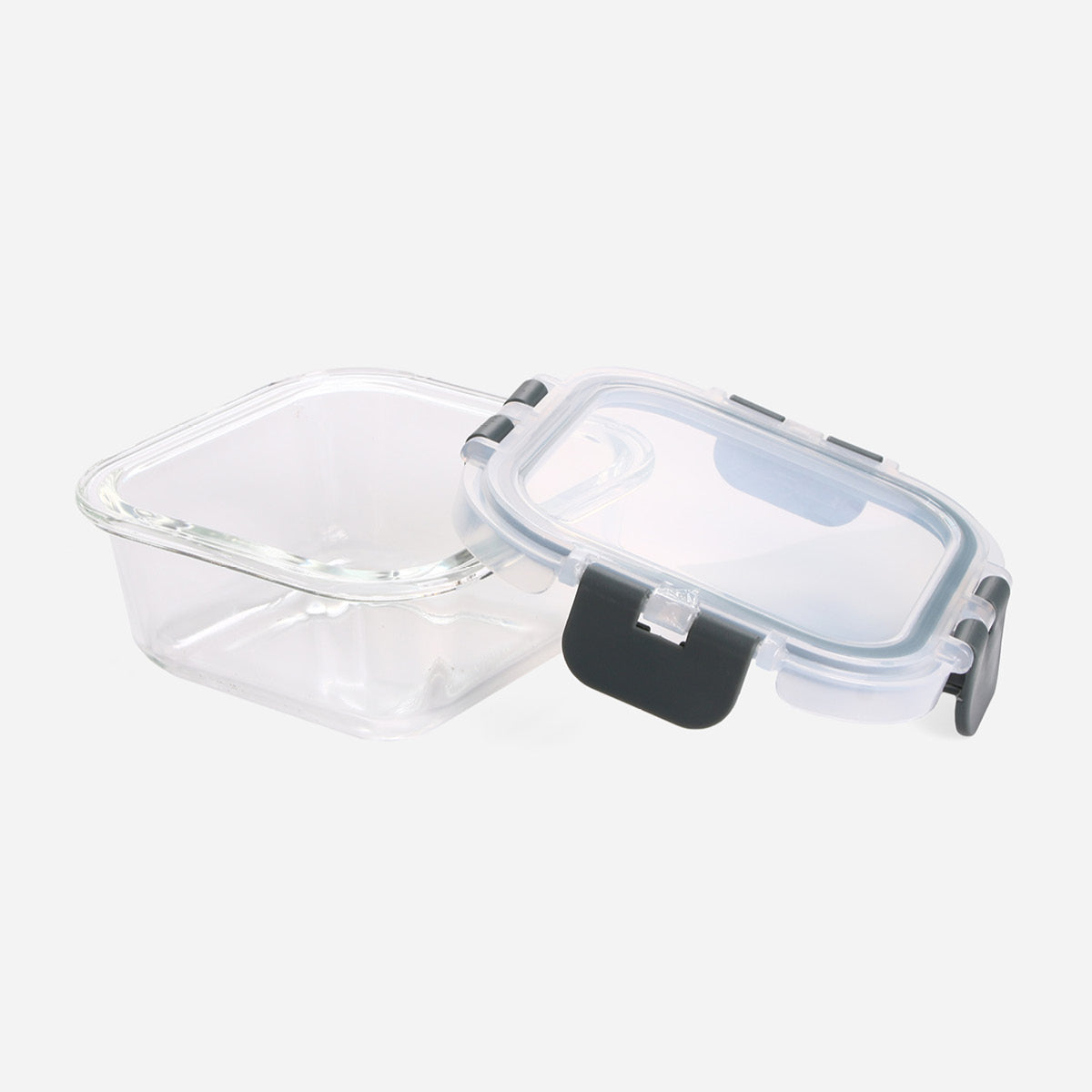 Hosh Square Glass Food Container With Lid - 320ml