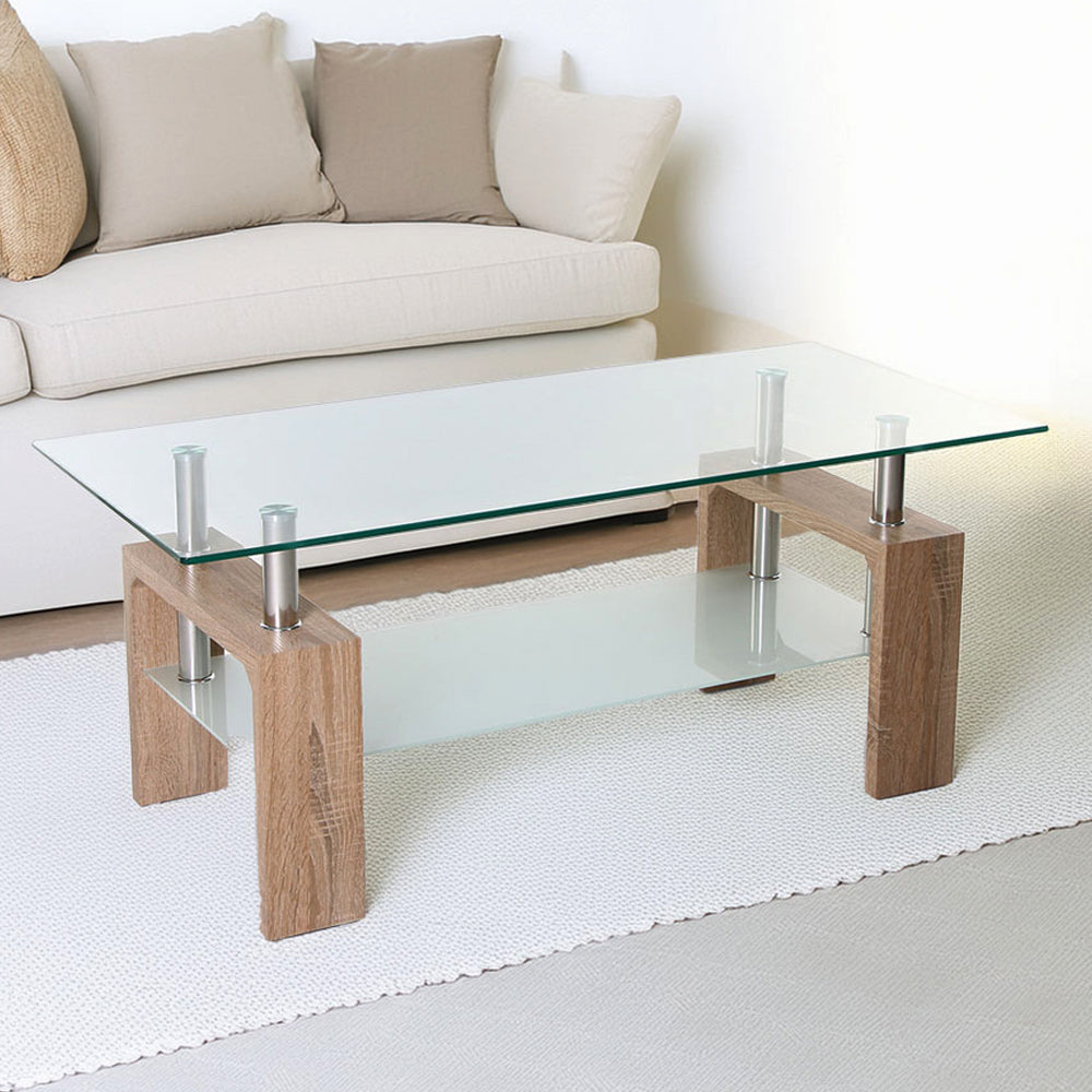 SM Home Hance Glass Top Center Table