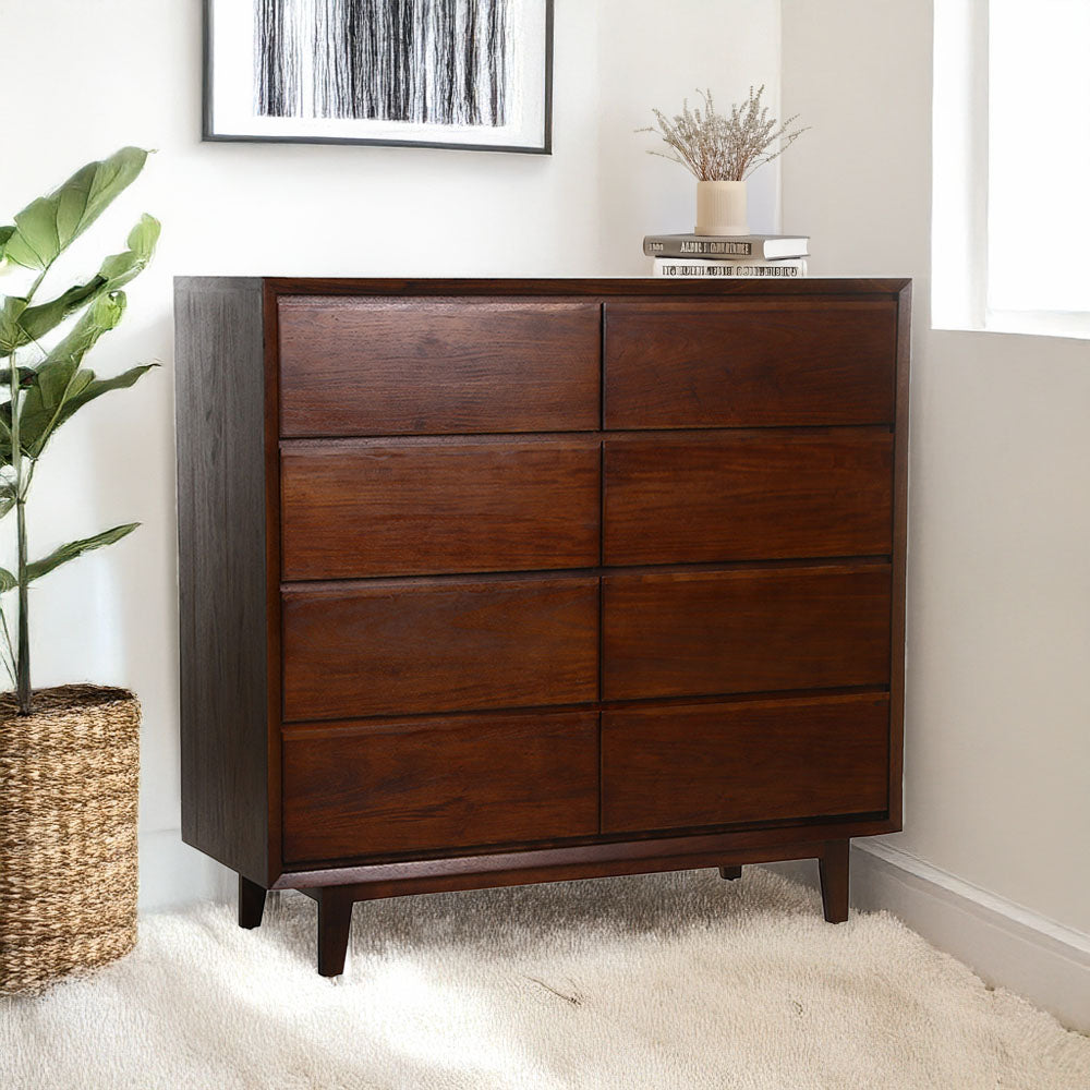SM Home Helene Chest of 8 Drawers - Walnut