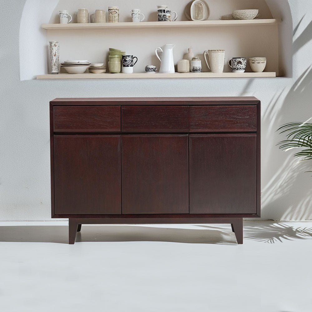 SM Home Hebron Buffet Cabinet with 3 Doors and 3 Drawers- Walnut