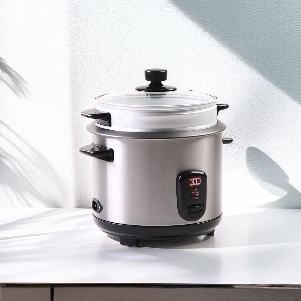 3D Rice Cooker With Steamer and Glass Lid MF8C - 1.5L