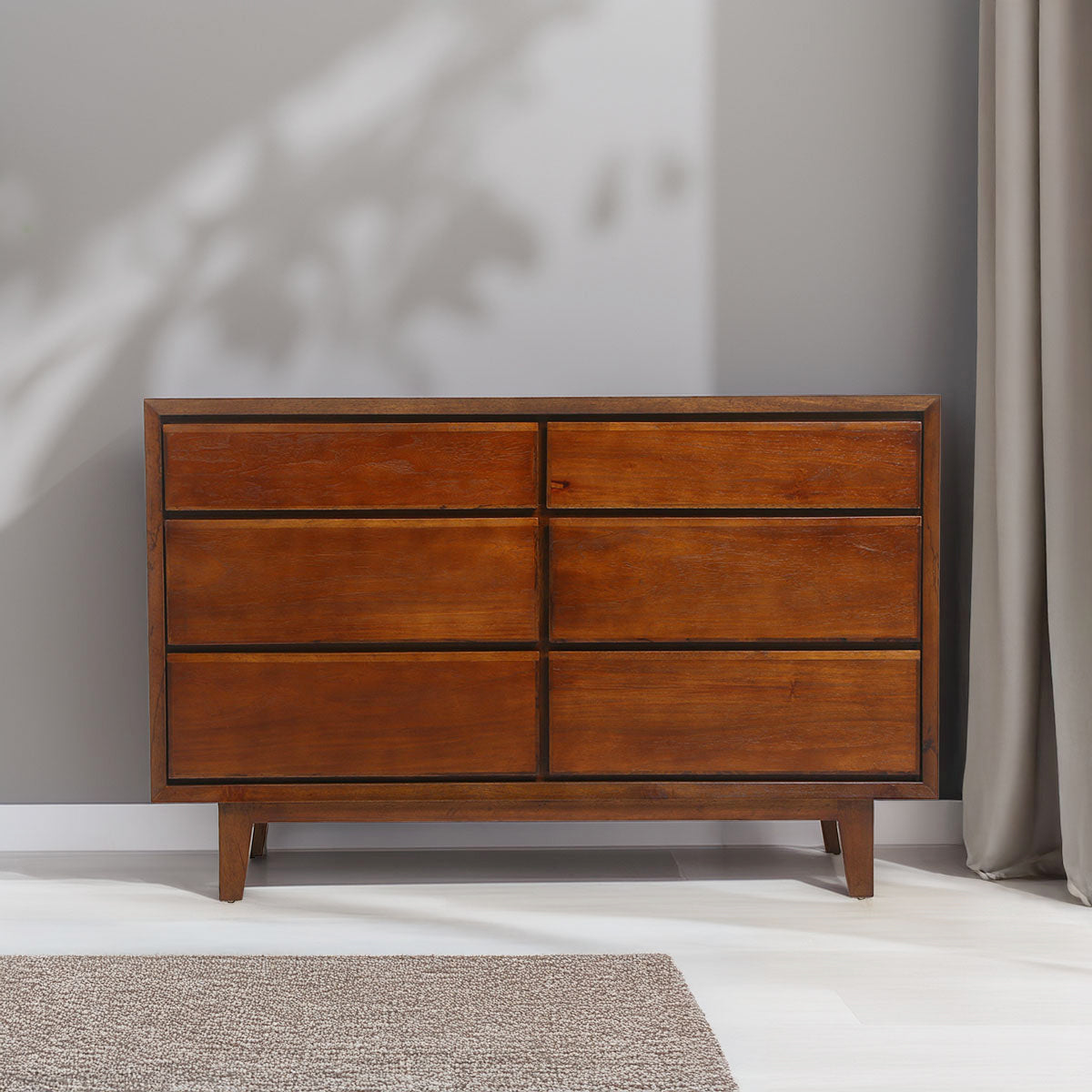 SM Home Hobyn Chest of 6 Drawers - Walnut