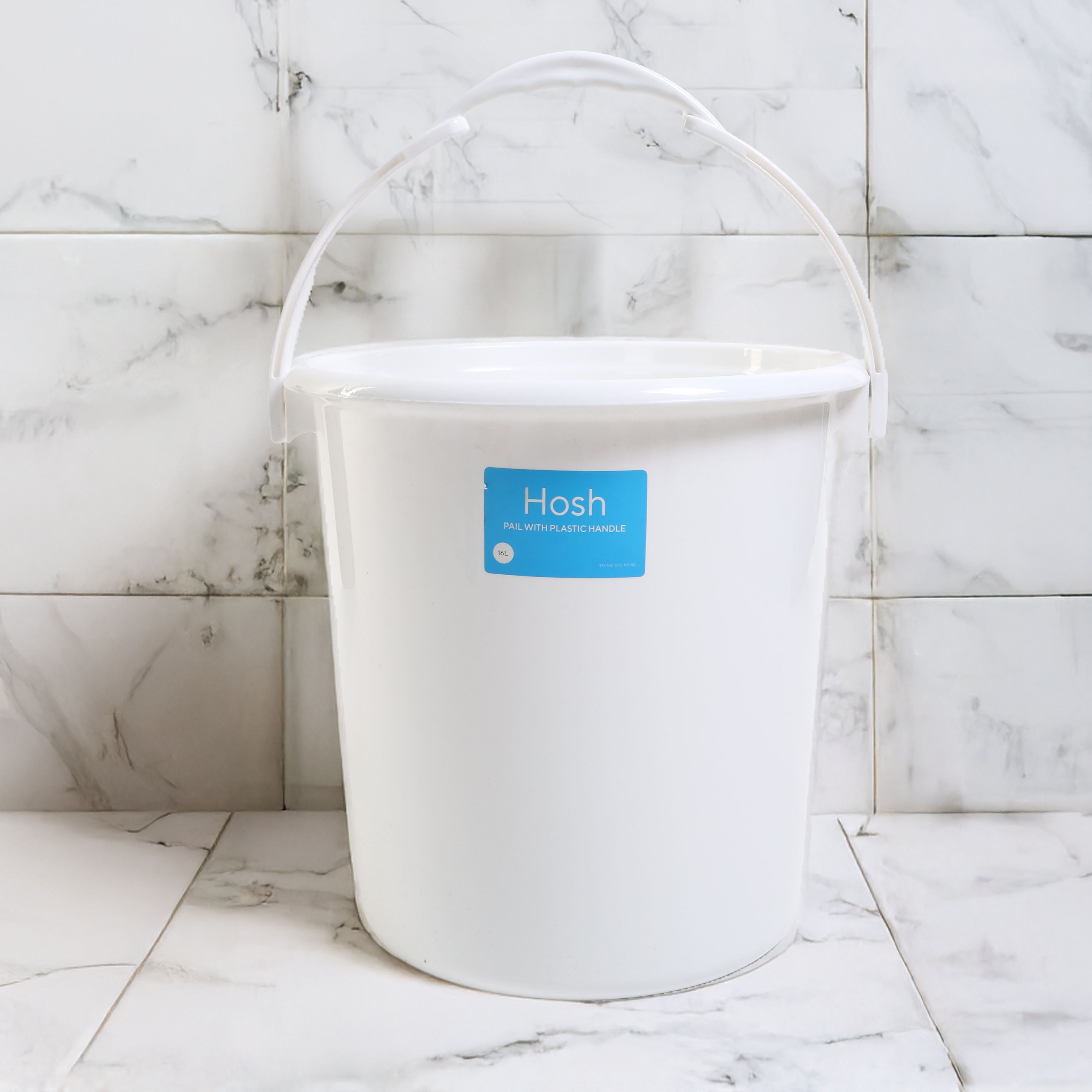 Hosh Pail with Plastic Handle 16L – White