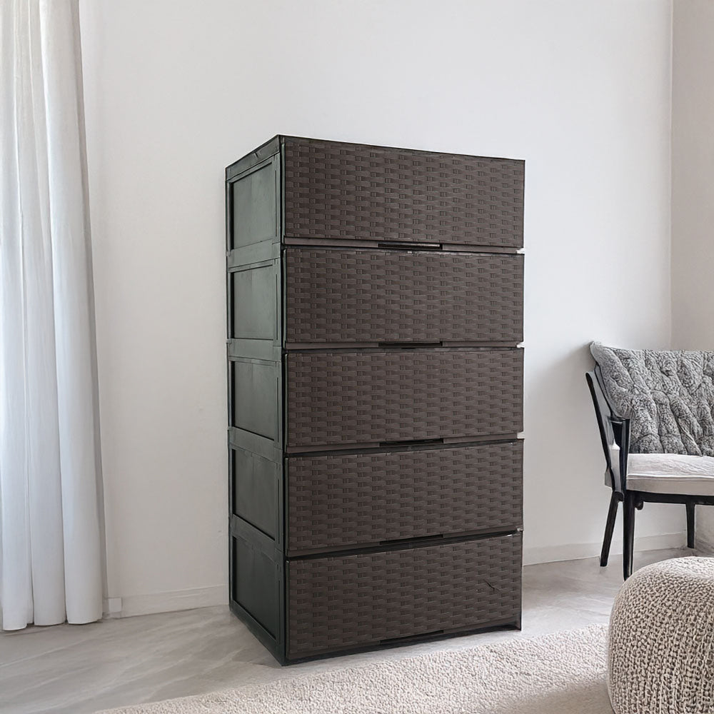 Megabox 5 Layer Boho Wide Drawer MG170RT - Dark Brown