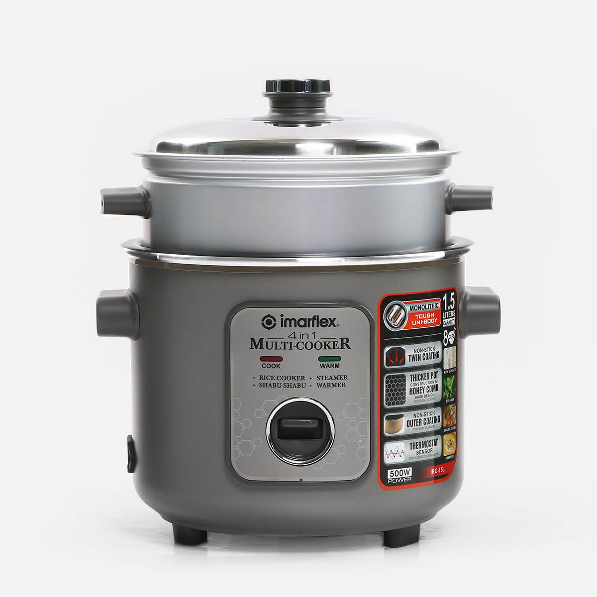Imarflex IRC-15L 4 IN 1 Rice Cooker Monolithic - 1.5 L