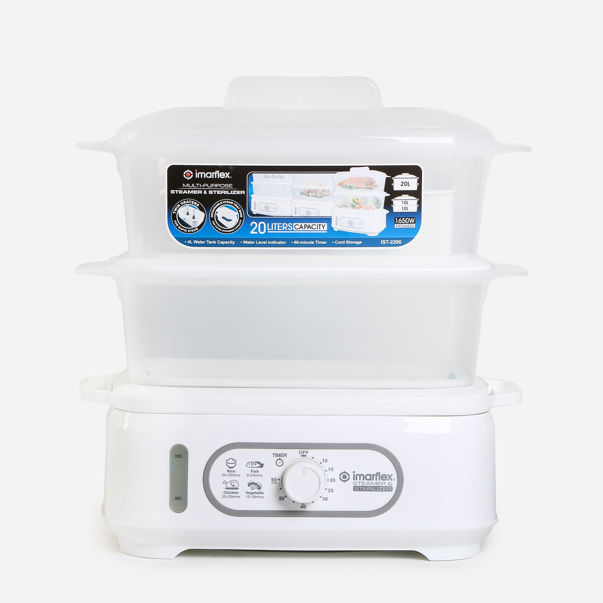 Imarflex Multi-Purpose Steamer & Sterilizer - White
