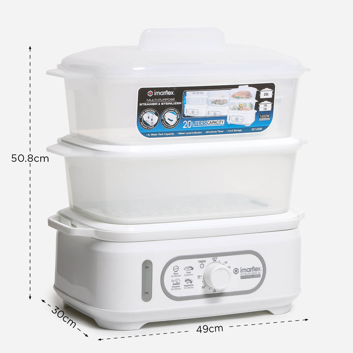 Imarflex Multi-Purpose Steamer & Sterilizer - White