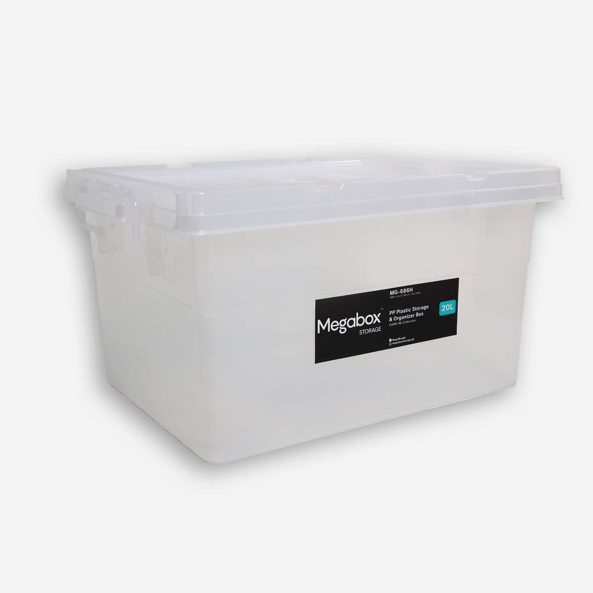Megabox Storage Box with Handle (Clear) - 20L