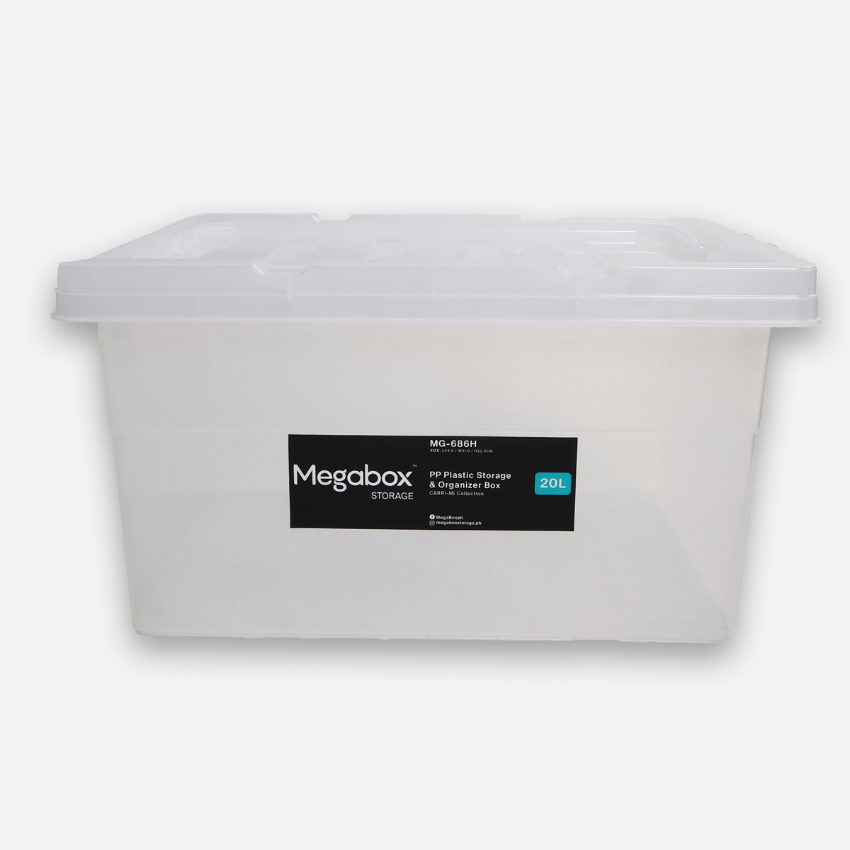Megabox Storage Box with Handle (Clear) - 20L
