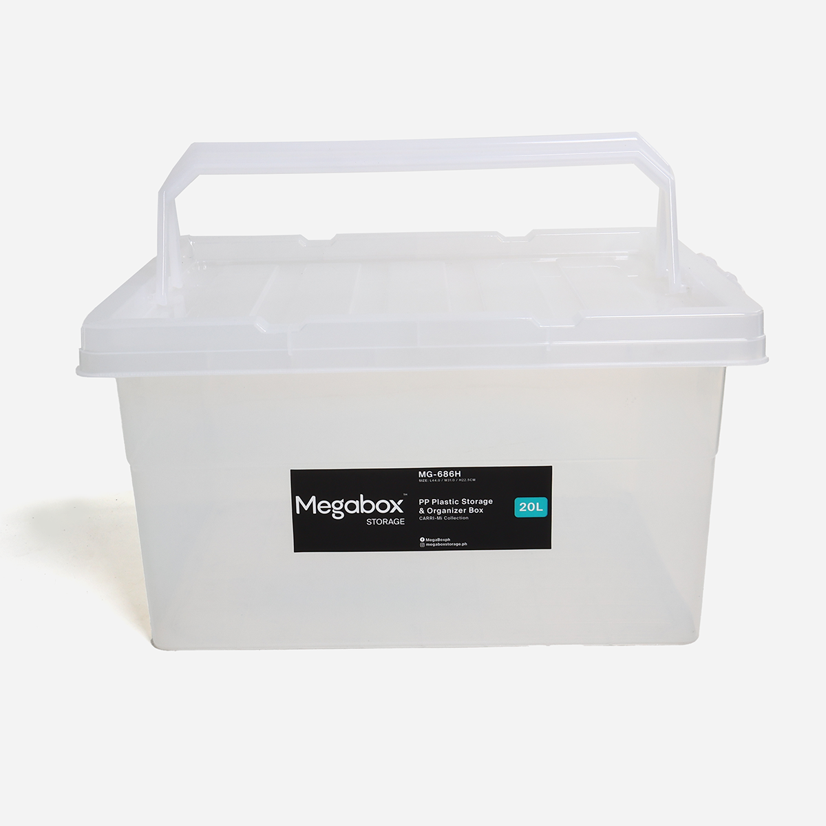 Megabox Storage Box with Handle (Clear) - 20L