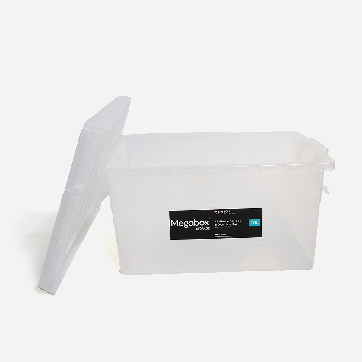 Megabox Storage Box with Handle (Clear) - 20L