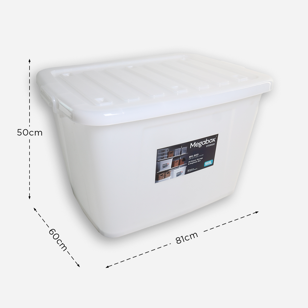 Megabox Hi-Impact Resistant Storage Box (Clear) - 155L