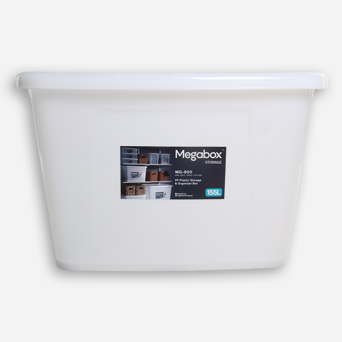 Megabox Hi-Impact Resistant Storage Box (Clear) - 155L