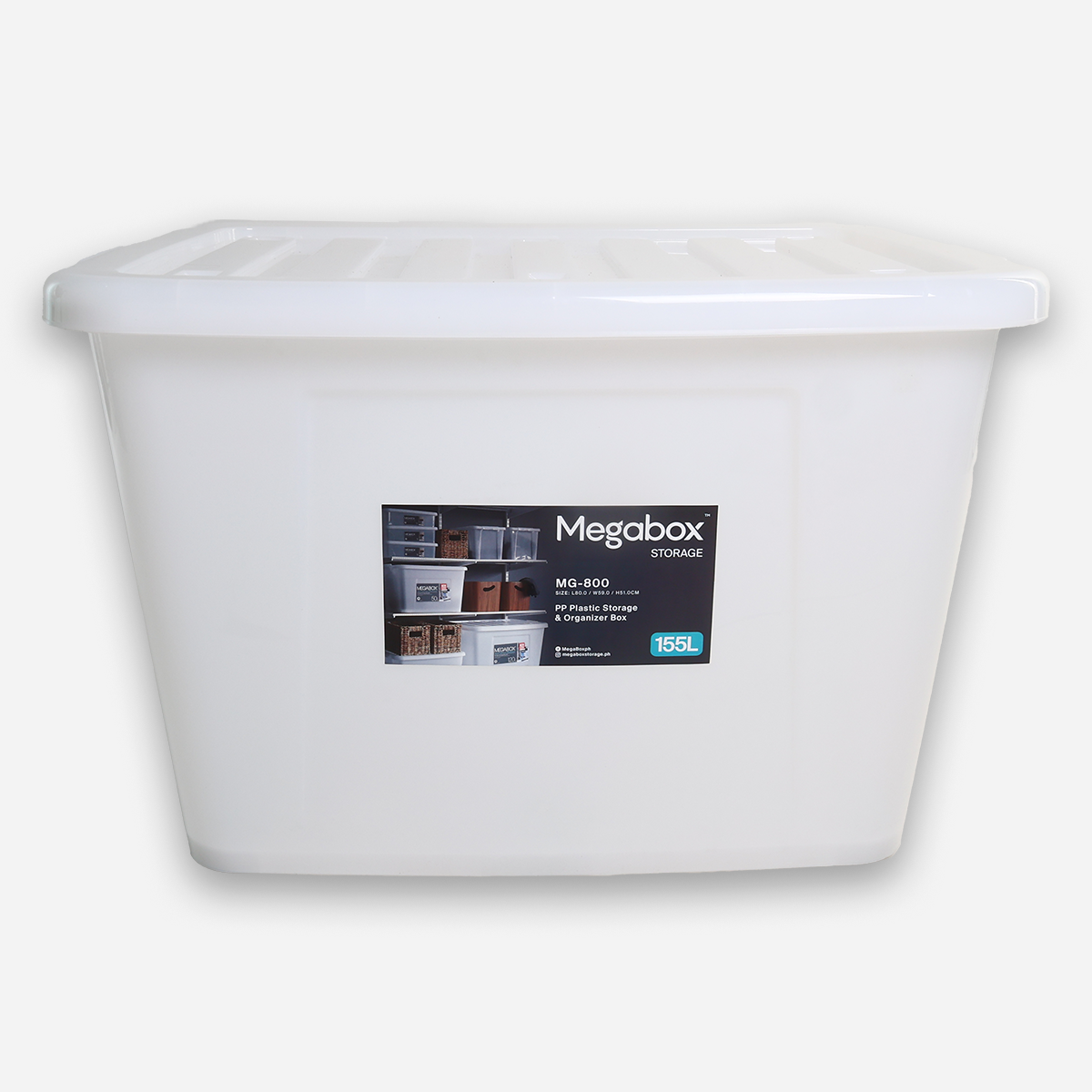 Megabox Hi-Impact Resistant Storage Box (Clear) - 155L