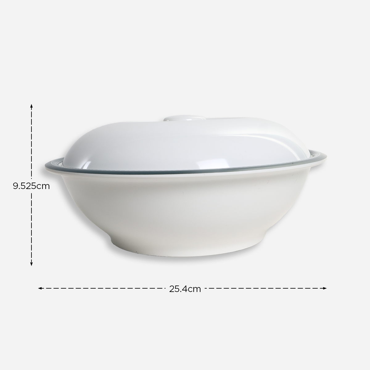 Melawares Round Casserole with Cover (Ivory) - 10in