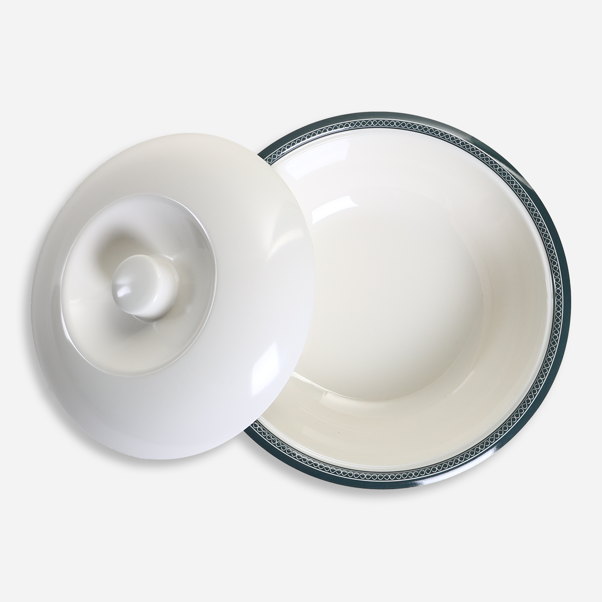 Melawares Round Casserole with Cover (Ivory) - 10in