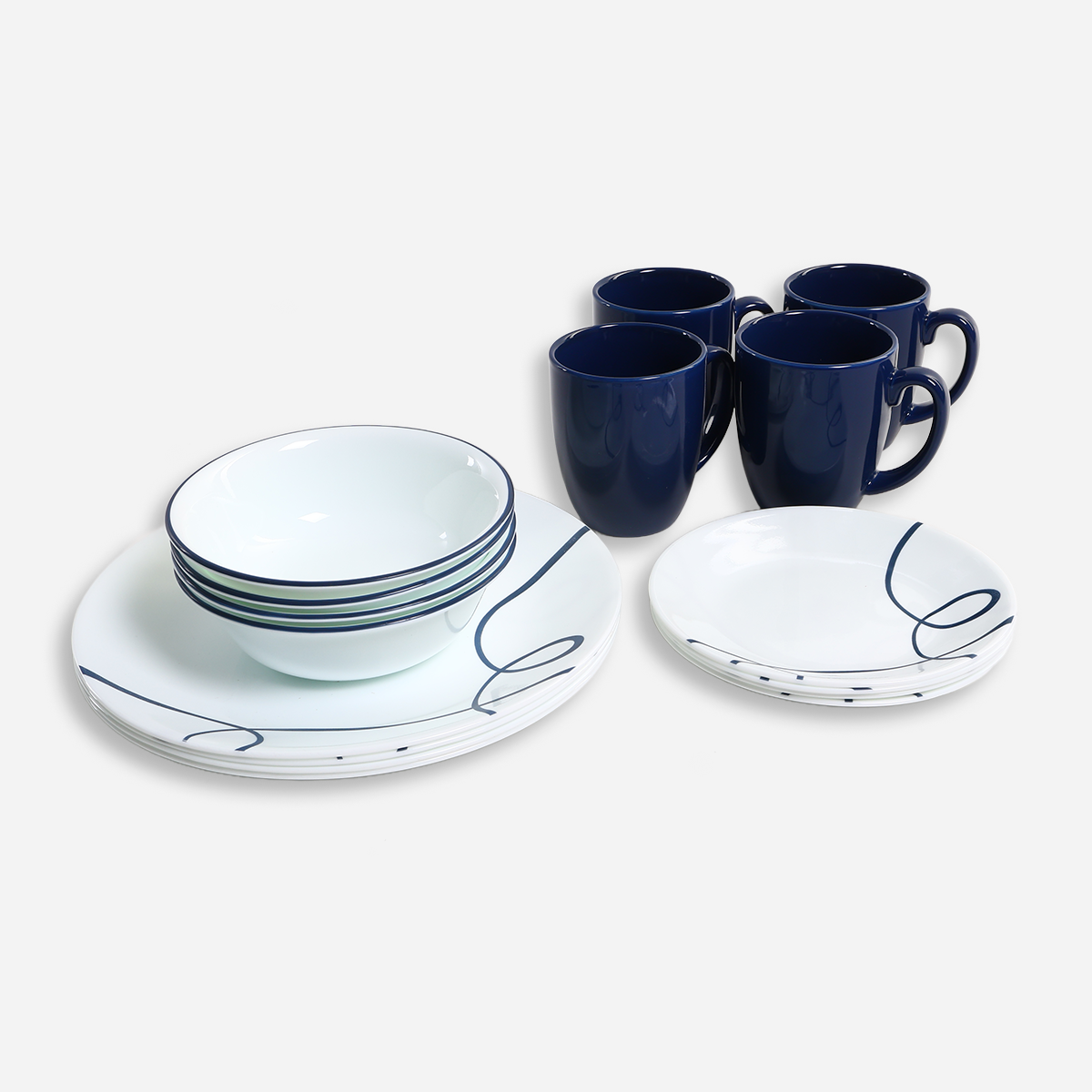 Corelle 16-Piece Classic Dinner Set - Lia