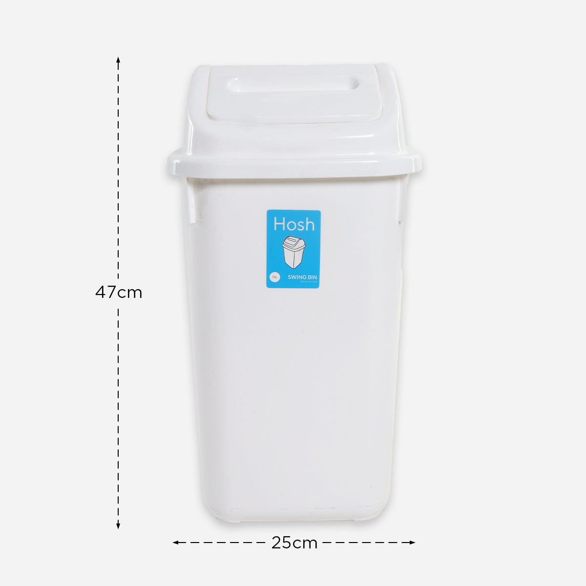 Hosh Swing Bin (White) - 16L