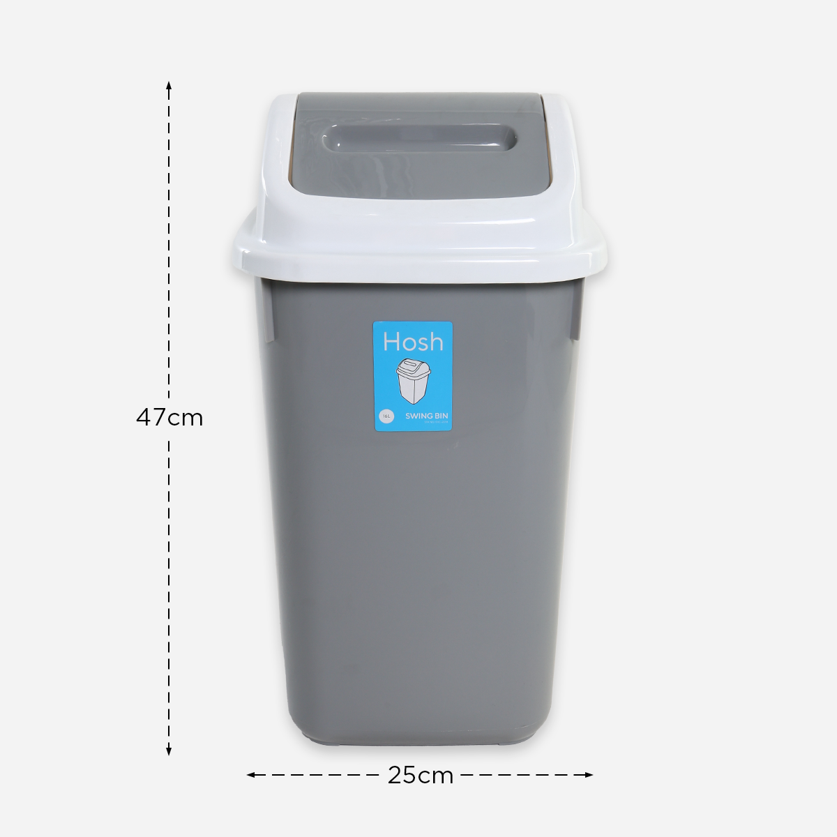 Hosh Swing Bin (Gray) - 16L