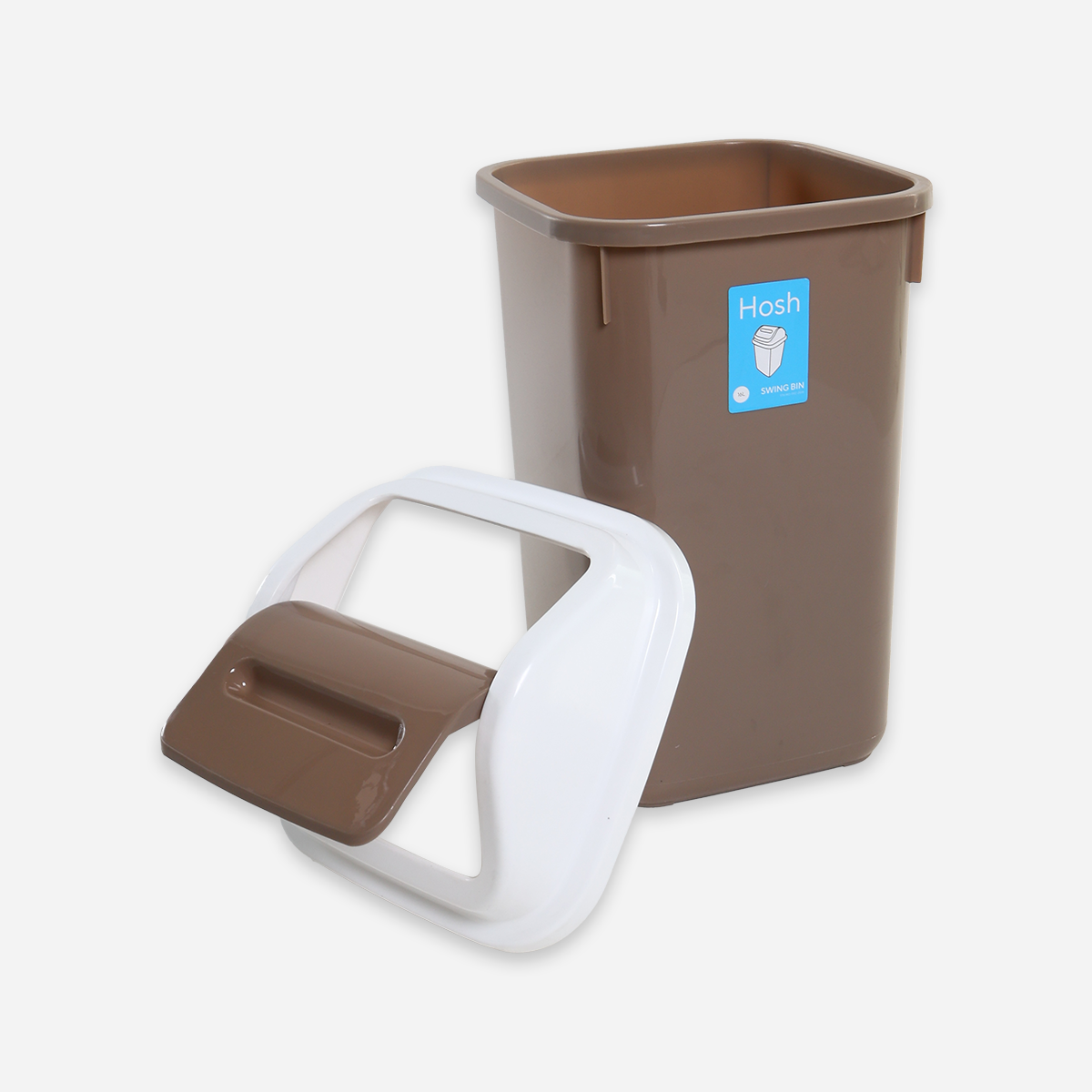 Hosh Swing Bin (Brown) - 16L