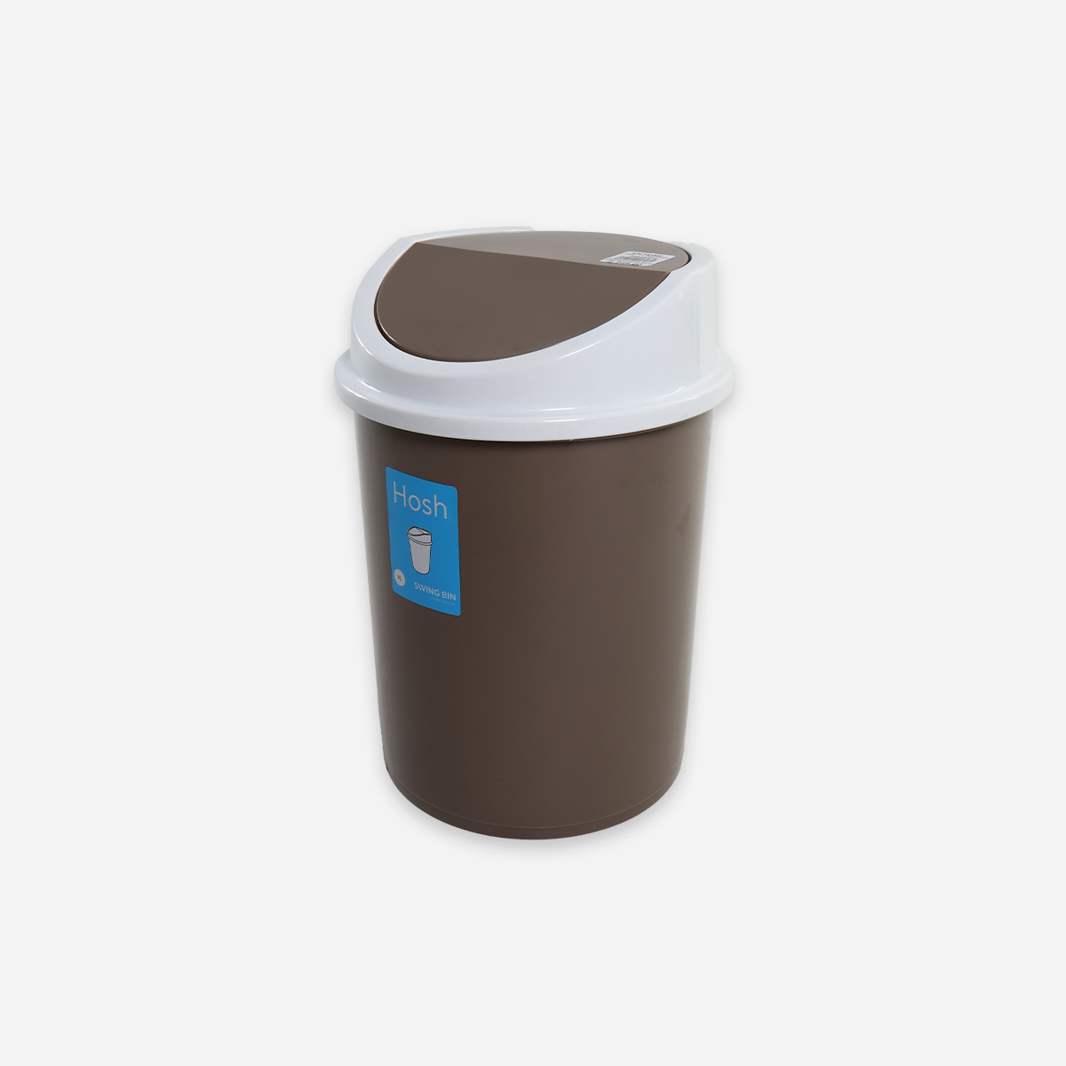 Hosh Round Swing Bin (Brown) - 8L
