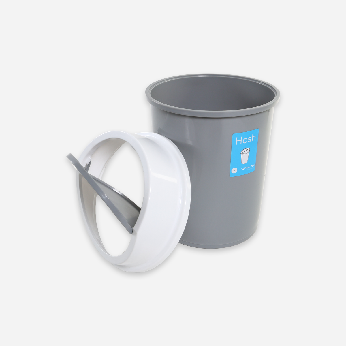 Hosh Round Swing Bin (Gray) - 8L