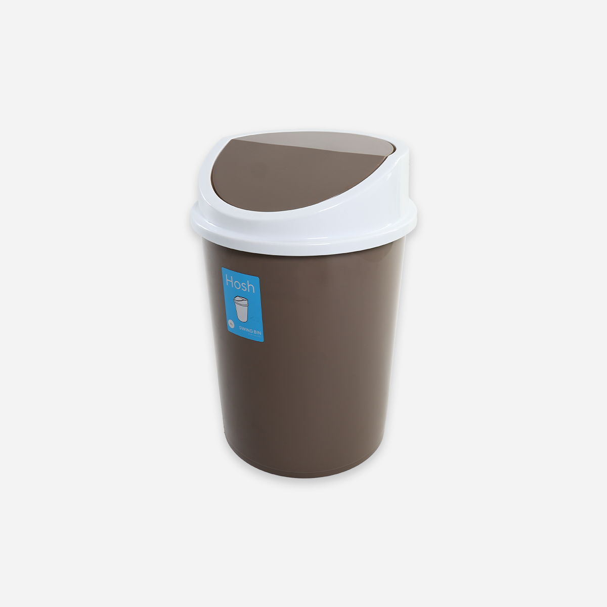 Hosh Round Swing Bin (Brown) - 11L
