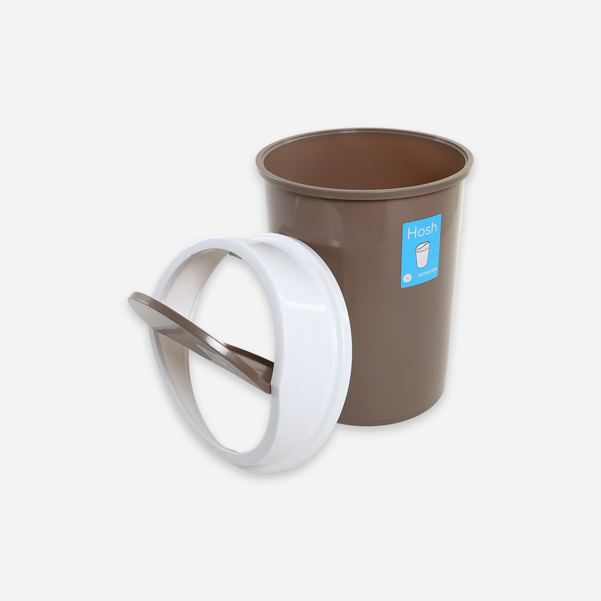 Hosh Round Swing Bin (Brown) - 11L