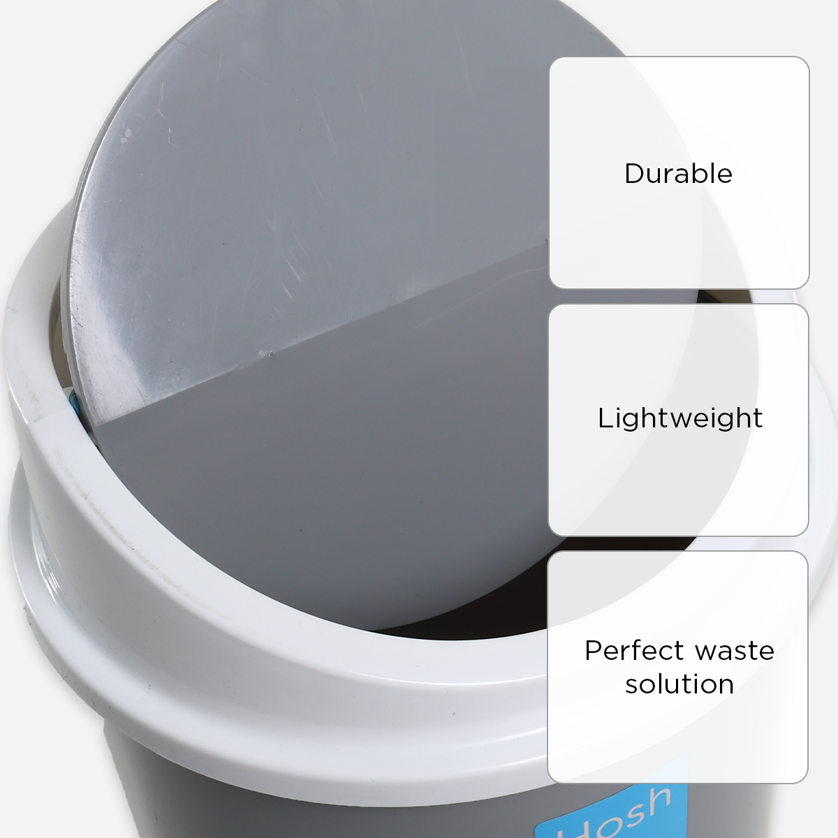 Hosh Round Swing Bin (Gray) - 11L