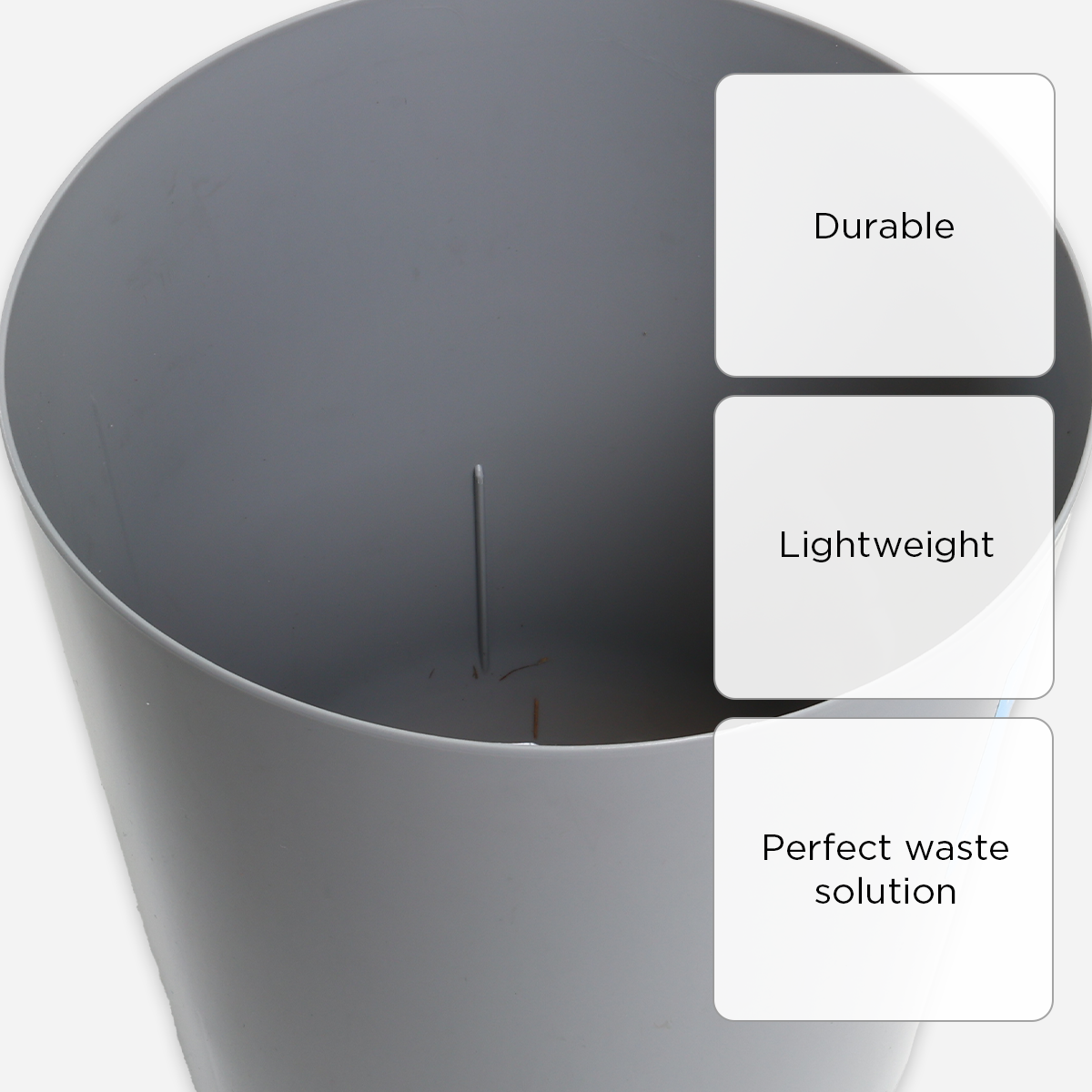 Hosh Round Waste Bin (Gray) - 9L
