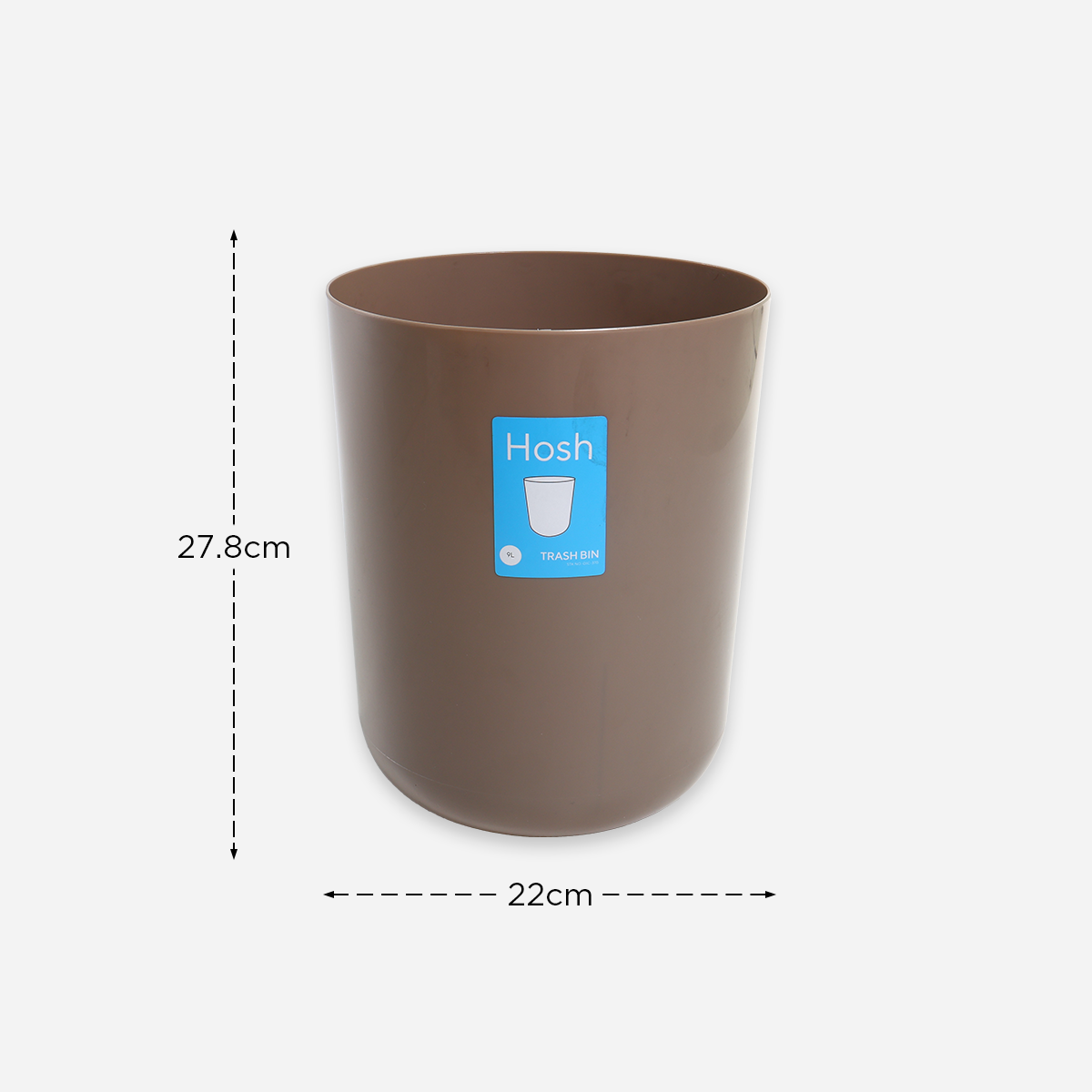 Hosh Round Waste Bin (Brown) - 9L